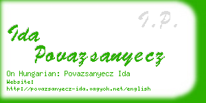 ida povazsanyecz business card